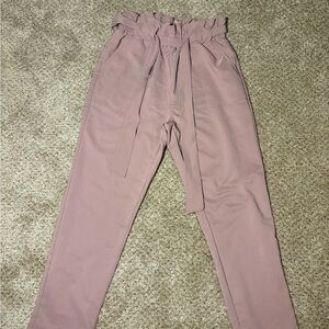Grace Karin Mauve Paperbag Waist Pants